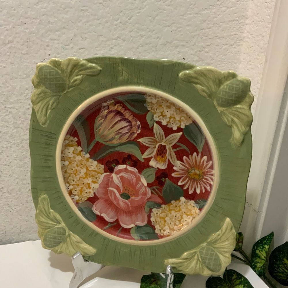 Certified International Pamela Gladding Dinner Plate Hand Painted Floral 11 1/4"